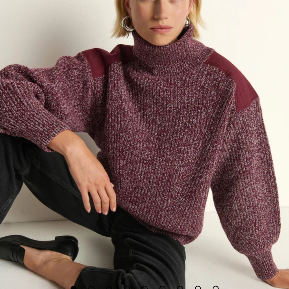 Nation LTD Pepper Patched 100% merino wool turtleneck Sweater